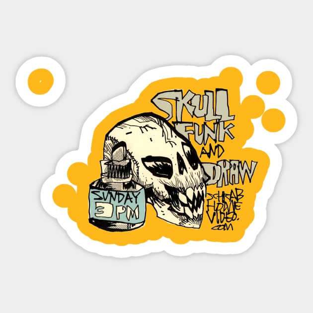 SKULL FUNK & DRAW Sticker by Jim Mahfood